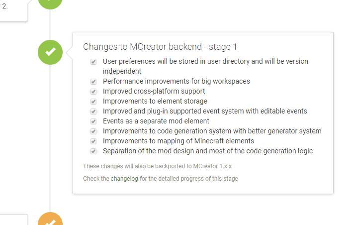 MCreator 2 roadmap - stage 1 is complete